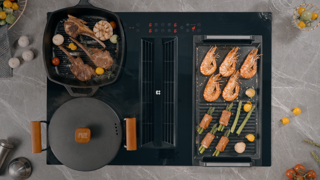 Die perfekte Mischung aus Küche – Dunstabzugs-Induktionskochfeld