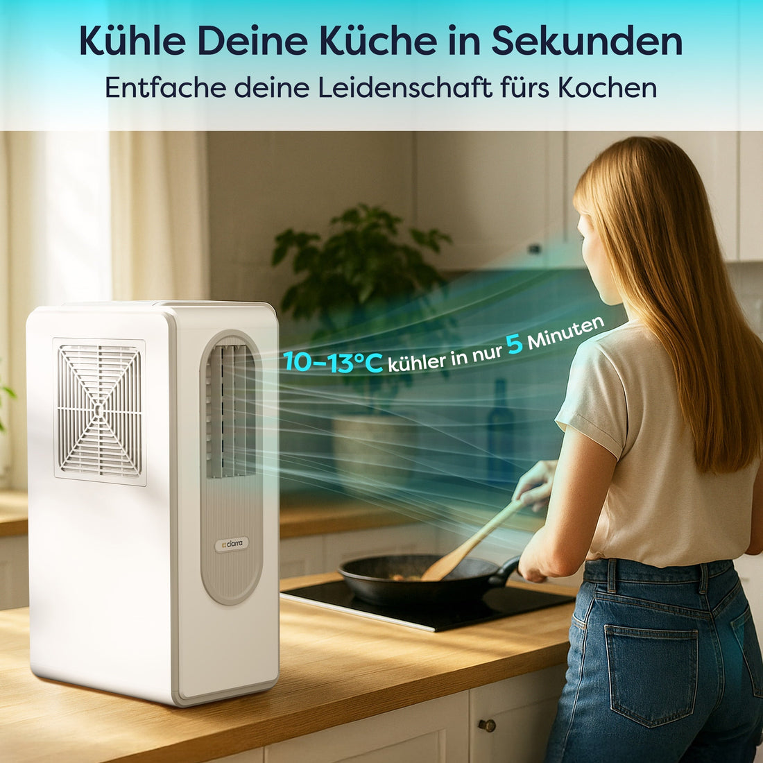 Mobile klimaanlage ohne abluftschlauch mit kühlmittel