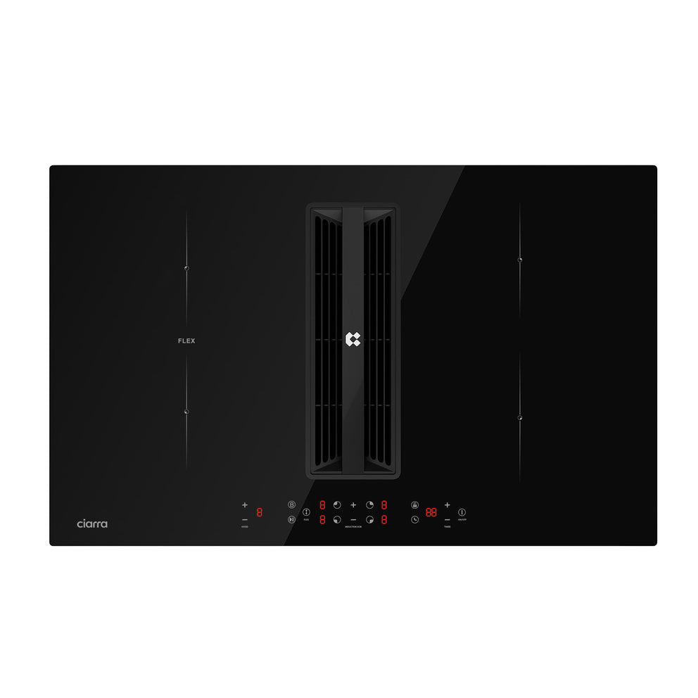 Ciarra ONE Induktions-Abzugskochfeld Ultra 830 mm mit integriertem Plasma⁺-System und Boost und Flexzone CBBEH834BBF-OW