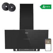 Ciarra 90 cm Kopffreihaube Schwarz – WLAN & App, 4 Stufen, Umluft/Abluft | CBCB9763A