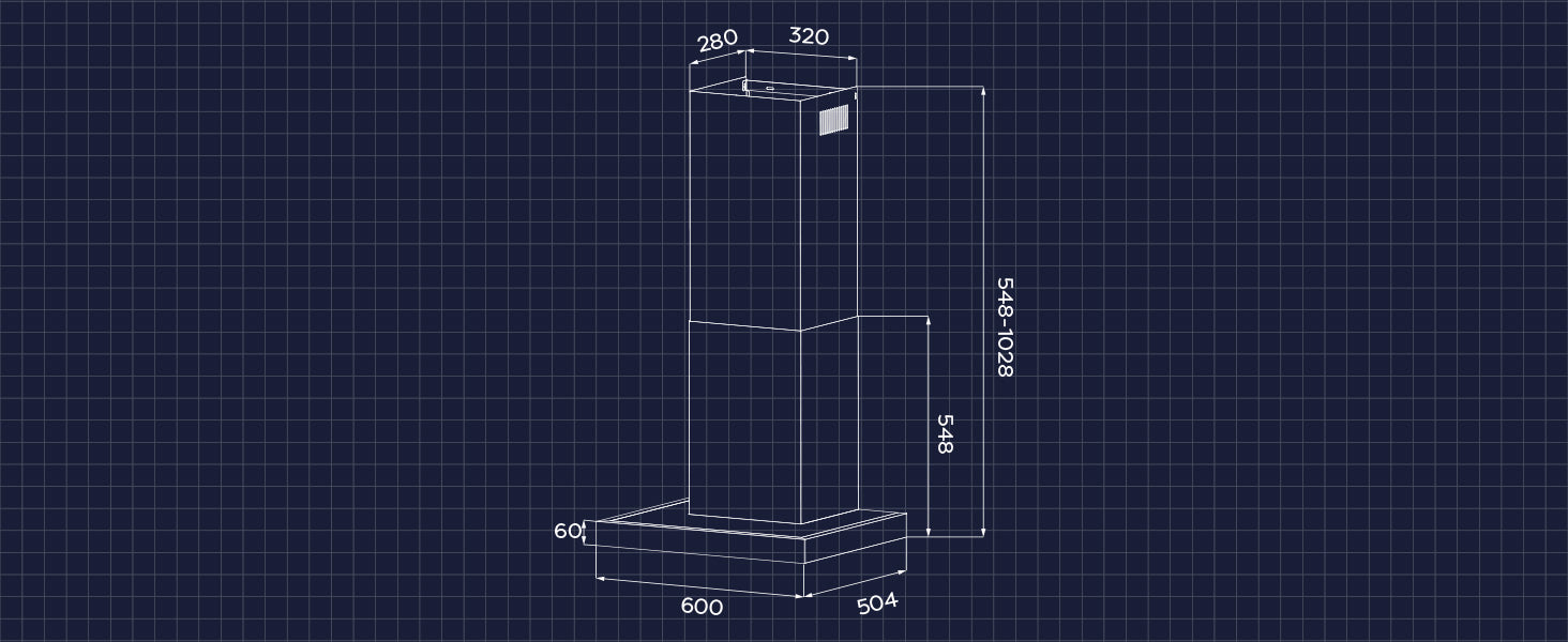 CIARRA 60cm Dunstabzugshaube