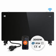 Ciarra Konvektorheizung WLAN 2000W – Schnelle Erwärmung, Mobiler Heizkörper mit Rollen & Wandmontage, Schwarz | CBHX20-B