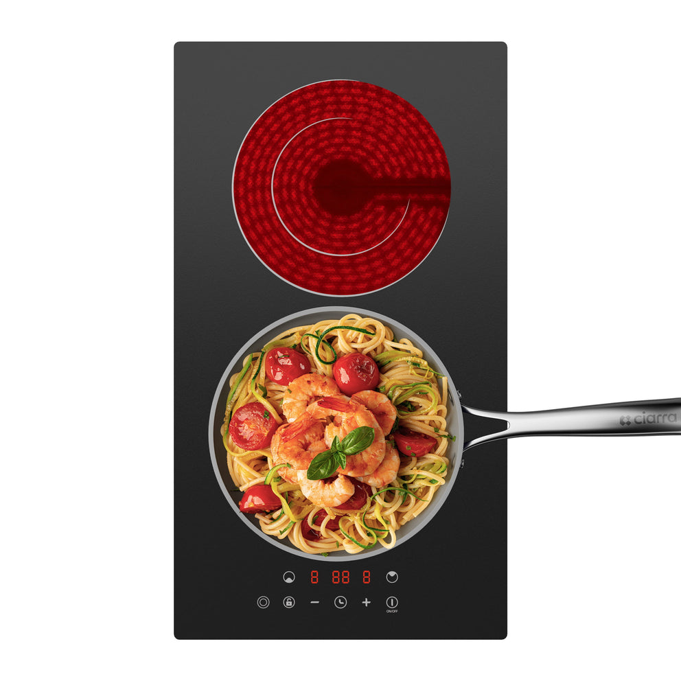 Ciarra x CDV 3200W Elektro-Kochfeld, Doppel-Ring, 2 Zonen, Einbau & Standgerät, CDVER322-OW