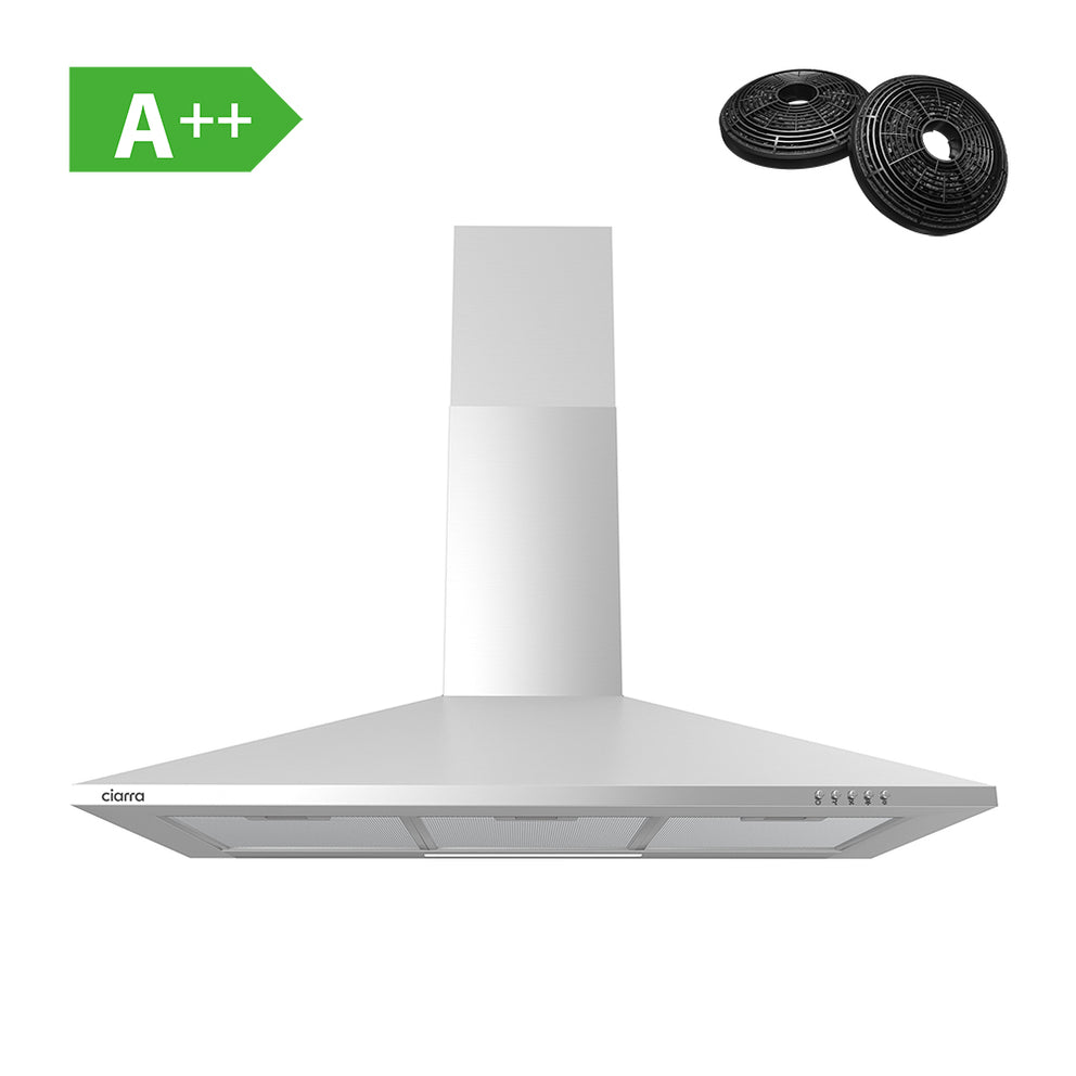 CIARRA 90cm Wandmontage Dunstabzugshaube Edelstahl Glas 370m³/h CBCS9201-OW