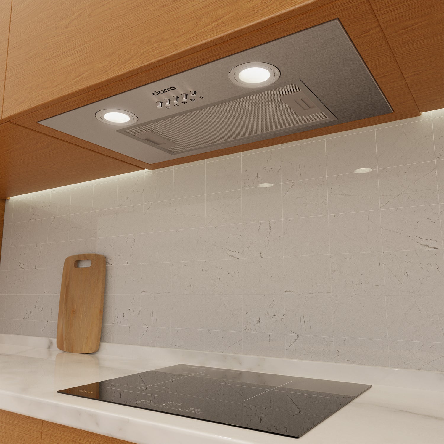CIARRA Einbau Unterbau Integrierte Dunstabzugshaube 300m³/h 52cm Ohne Abluft CBCS5913A-OW