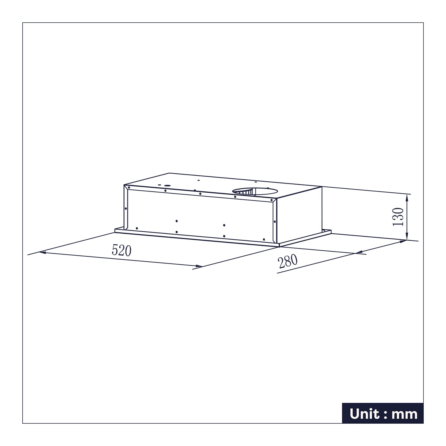 CIARRA Einbau Unterbau Integrierte Dunstabzugshaube 300m³/h 52cm Ohne Abluft CBCS5913A-OW