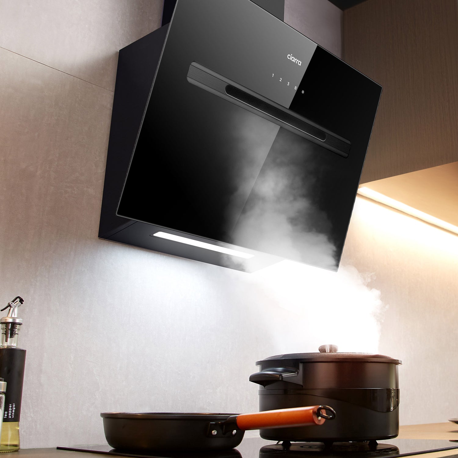 CIARRA Smart Kopffreihaube Wi-Fi App Control 60cm 700m³/h UV-Licht EEK A+++ CBCB6736G-OW