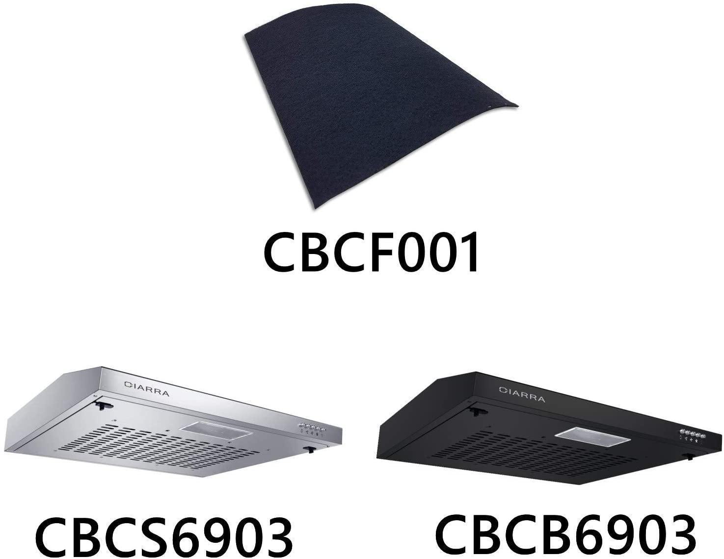 CIARRA Aktivkohlefilter Kohlefilter Ersatzfilter Dunstabzugshaubenfilter Zubehör Filter CBCF001-OW