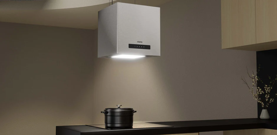 Moderne Küche Ciarra Smarte Insel Dunstabzugshaube CBCS4820-OW