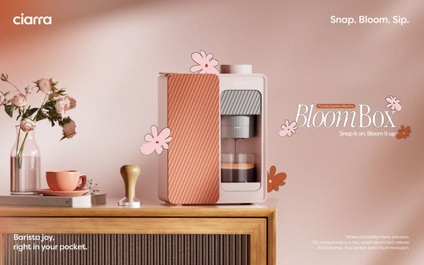 Rosa Kaffeemaschine für Zuhause, Reisen und als Geschenk