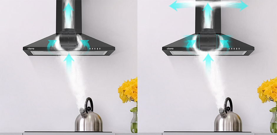 CIARRA Hotte 60cm 370m³/h 3 Vitesses Surface Mate Noir CBCB6201-OW