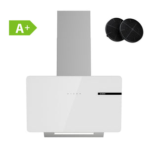 Ciarra 60cm Schräghaube Dunstabzugshaube Kopffrei Umluft Wandmontage mit Touch-Bedienung & LED-Beleuchtung Weiß CBCS6765B-OW