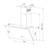 Ciarra 60cm Kopffreie Dunstabzugshaube Glas Weiß, Abluft/Umluft, Klasse A | CAW6750