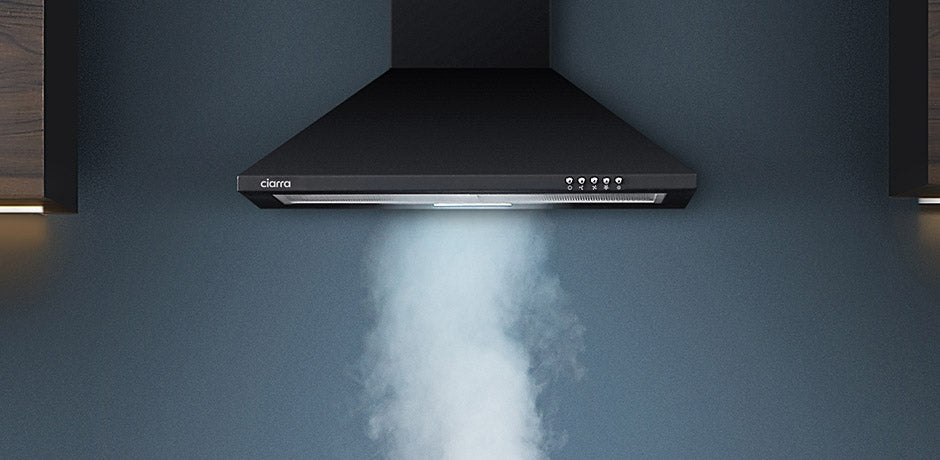 CIARRA Hotte 60cm 370m³/h 3 Vitesses Surface Mate Noir CBCB6201-OW