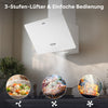 Ciarra 60cm Kopffreie Dunstabzugshaube Glas Weiß, Abluft/Umluft, Klasse A | CAW6750