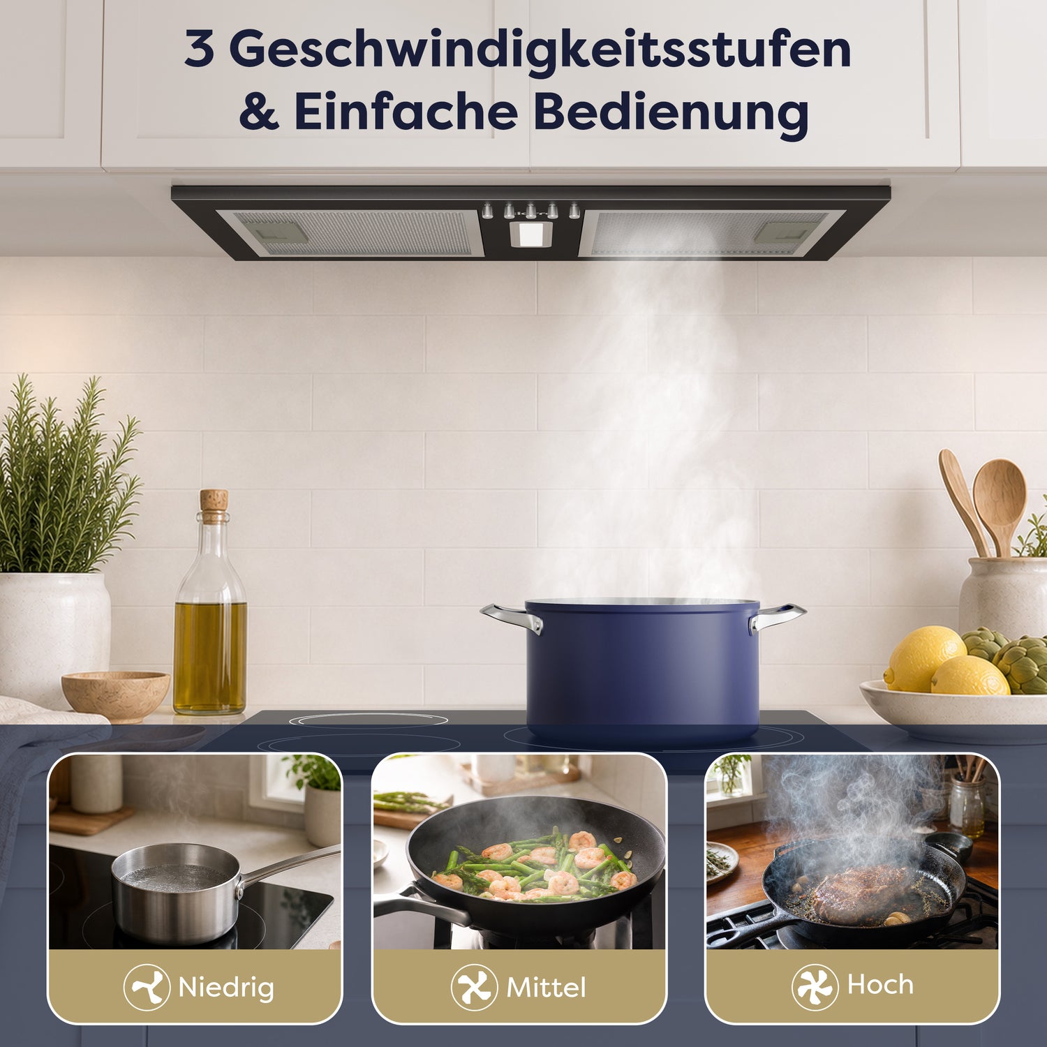 Hotte encastrable noire 52 cm Ciarra CBCB5937A
