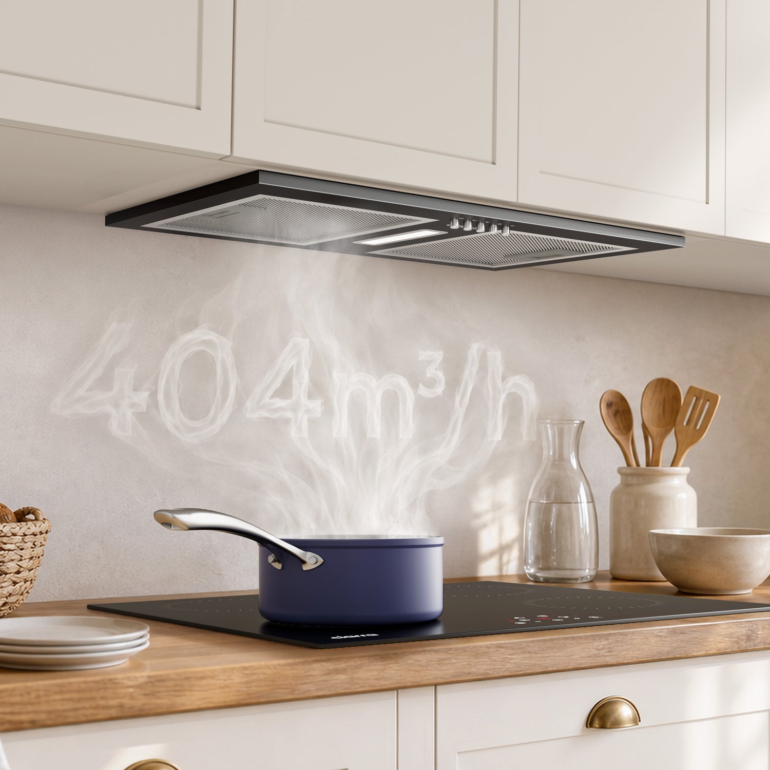 Hotte encastrable noire 52 cm Ciarra CBCB5937A