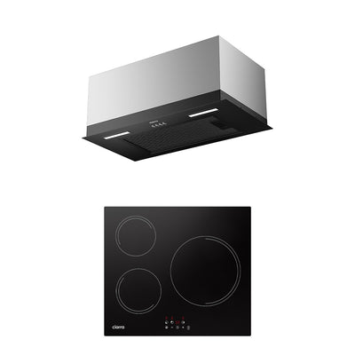 Ciarra 60cm Compact-Set: Einbauhaube + 3-Zonen Induktionskochfeld