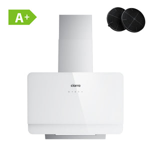 Ciarra 60cm Schräghaube Wandmontage mit Touch-Bedienung & LED-Beleuchtung Weiß CBCS6765C-OW