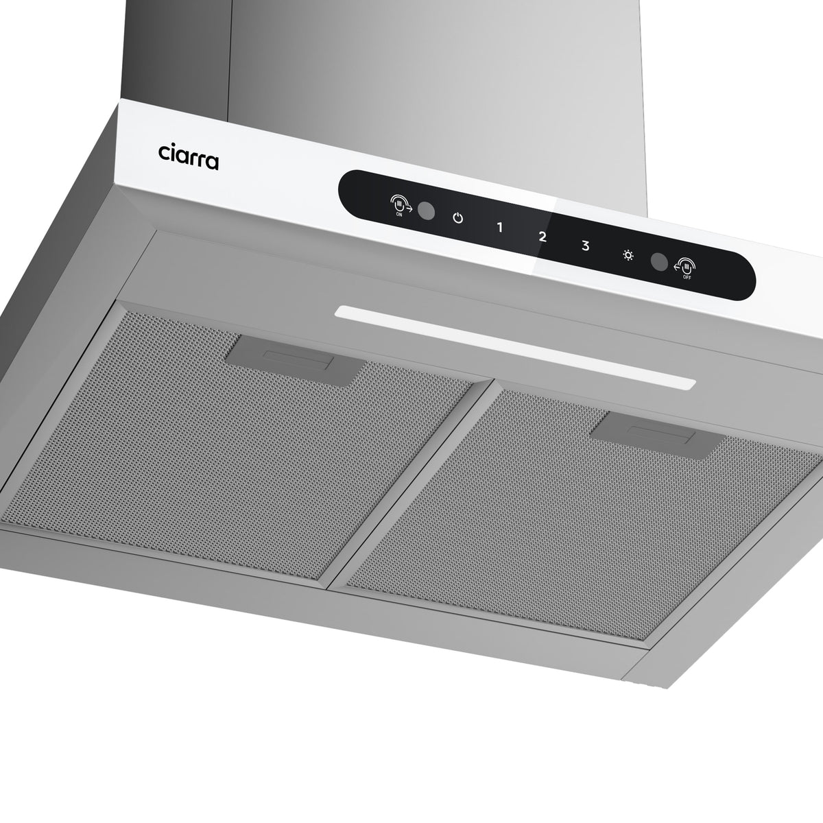 Ciarra Dunstabzugshaube 60cm, Touch & Gestensteuerung, Umluft & Abluft | CBCW6102-W