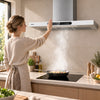Ciarra Wandhaube 90cm in T-Form, Touch & Gestensteuerung, Umluft & Abluft | CBCW9102-W