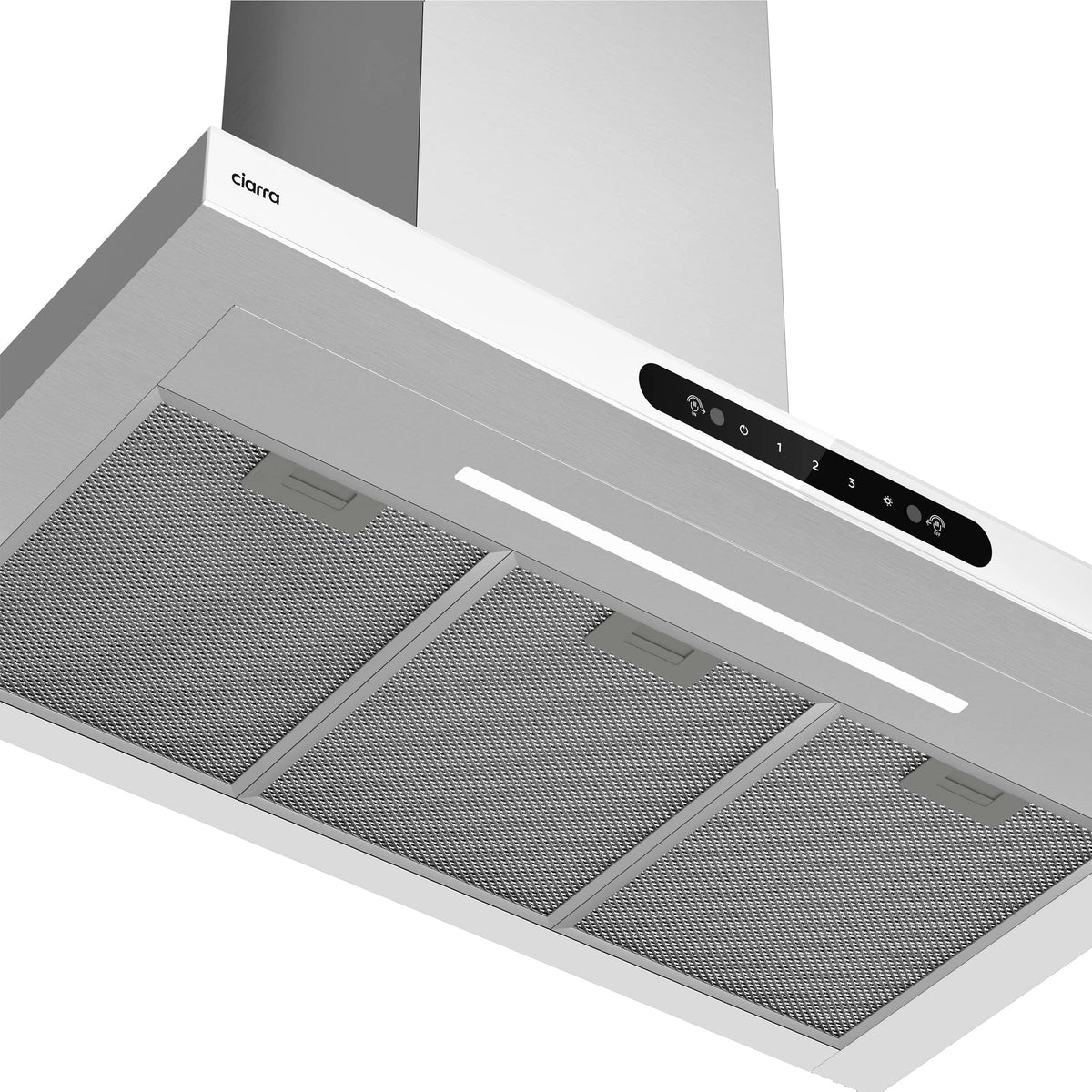 Ciarra Wandhaube 90cm in T-Form, Touch & Gestensteuerung, Umluft & Abluft | CBCW9102-W