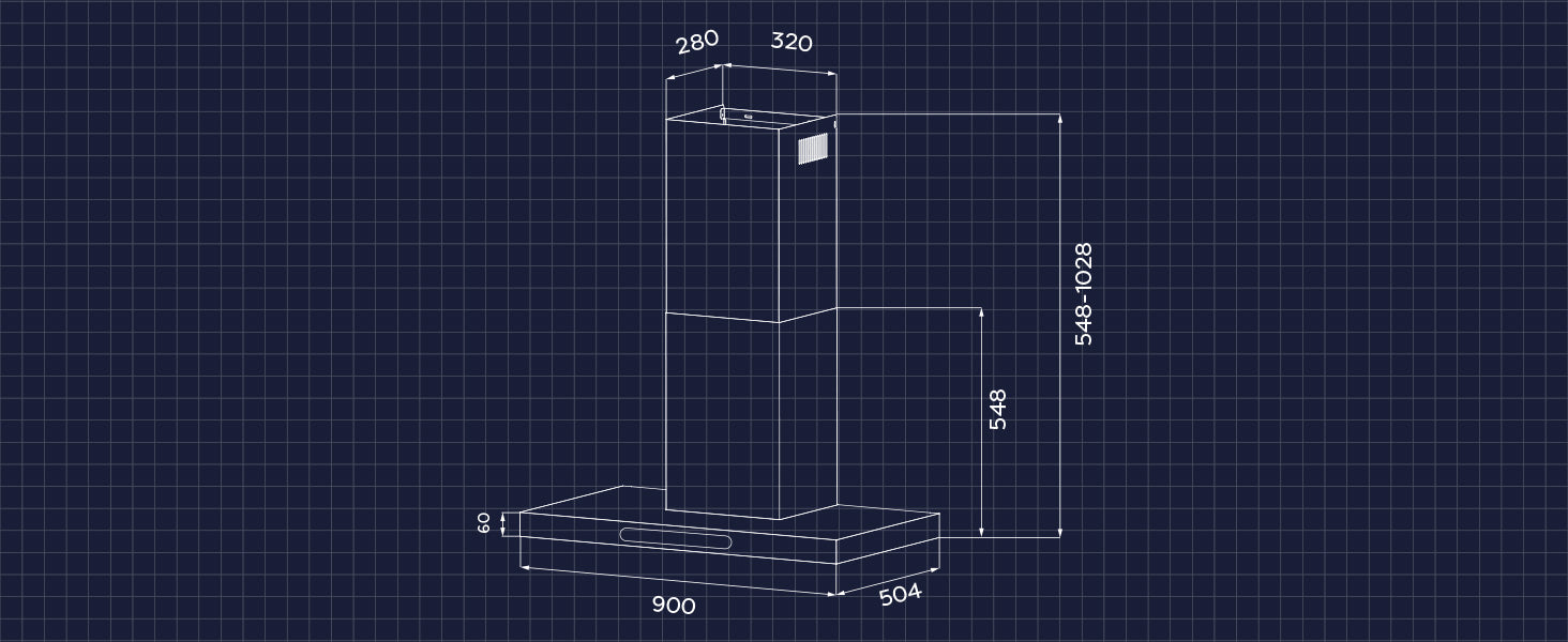 CIARRA 90cm Dunstabzugshaube