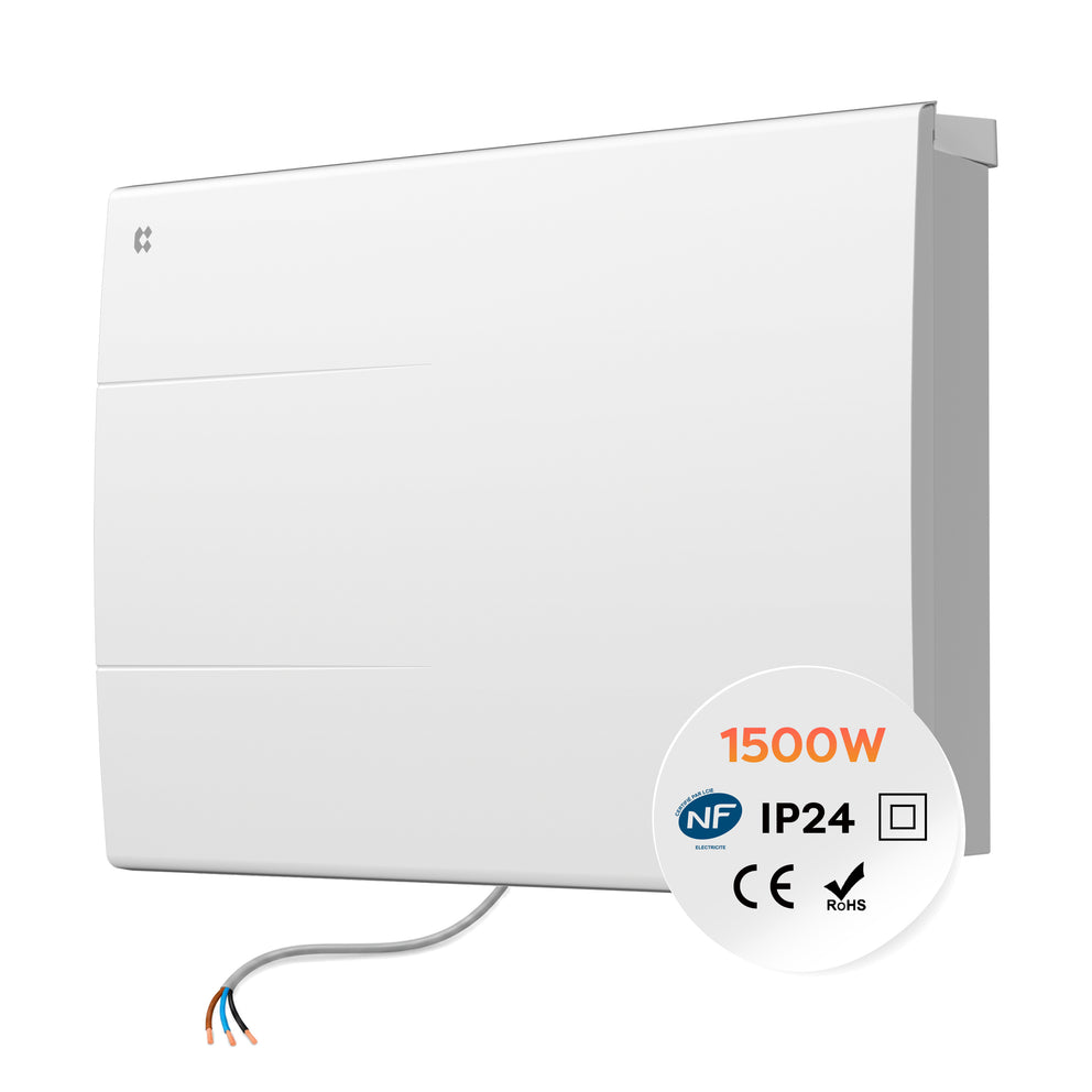 CIARRA Badheizkörper Elektroheizung mit Keramikkern, Wandheizung Energiesparend mit Keramik-Wärmespeicher, Digitales Thermostat & IP24 für Bad & Wohnzimmer