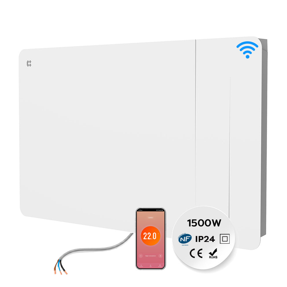 Ciarra Keramikheizung Smart Elektroheizung mit Keramikkern, Badheizkörper Wandheizung Energiesparend für Bad & Wohnzimmer, WiFi App-Steuerung & Thermostat, IP24