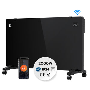 Ciarra WLAN Konvektorheizung 2000W IP24 Schwarz | CBHX20-B