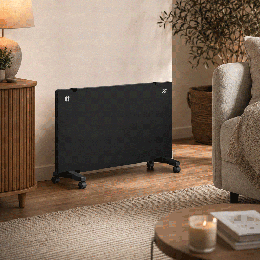 Ciarra WLAN Konvektorheizung 2000W IP24 Schwarz | CBHX20-B