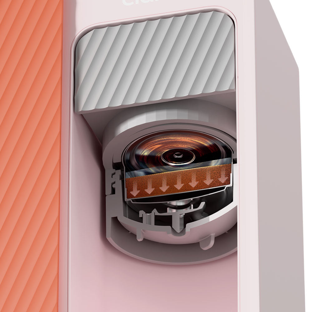 Ciarra BloomBox Kaffeemaschine Tragbare Espressomaschine 15 Bar, Umweltfreundlich Kapsellos, Zuhause & Outdoor | CBPCM551-P