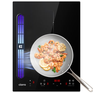 Ciarra ONE Induktions-Abzugskochfeld Domino 390 mm mit integriertem Plasma⁺-System und Boost CBBEH392B-OW