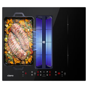 Ciarra ONE Induktions-Abzugskochfeld Kompakt 590 mm mit integriertem Plasma⁺-System und Boost und Flexzone CBBEH594BBF-OW