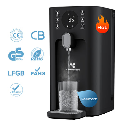 Ciarra x Susgreenable 5-in-1 Heißwasserspender mit Umkehrosmose, 3 Sek. Heiß, umkehrosmoseanlage Ohne Installation, Inklusive Filter, Ideal für Kalkhaltiges Wasser, 2:1 Rein zu Abfluss, TDS Filter-Monitor | SGIWDR03-B