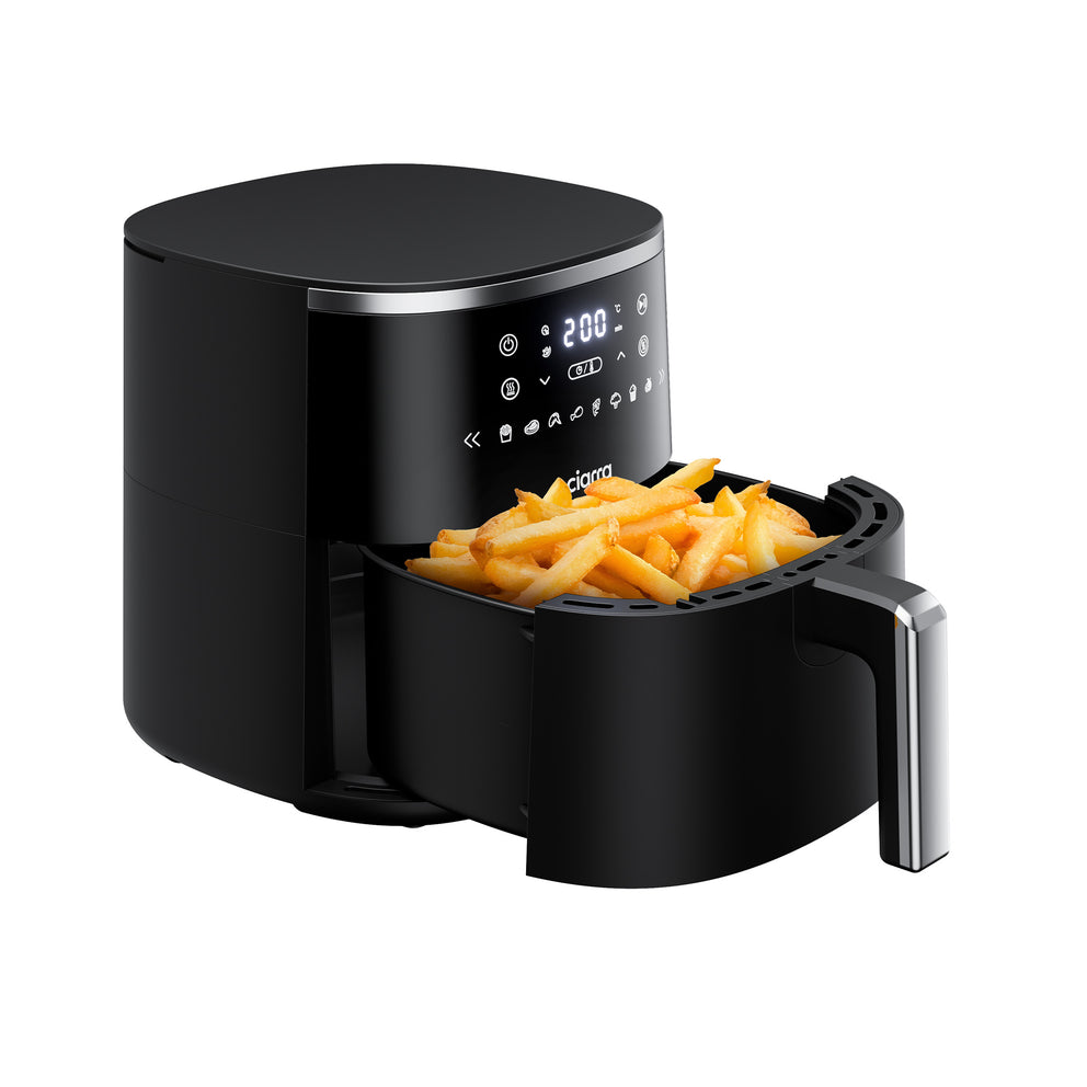 Ciarra Kompakte 5-Liter Airfryer Heißluftfritteuse mit 8 Kochvoreinstellungen | Fettarm, Schnell und Einfach Kochen