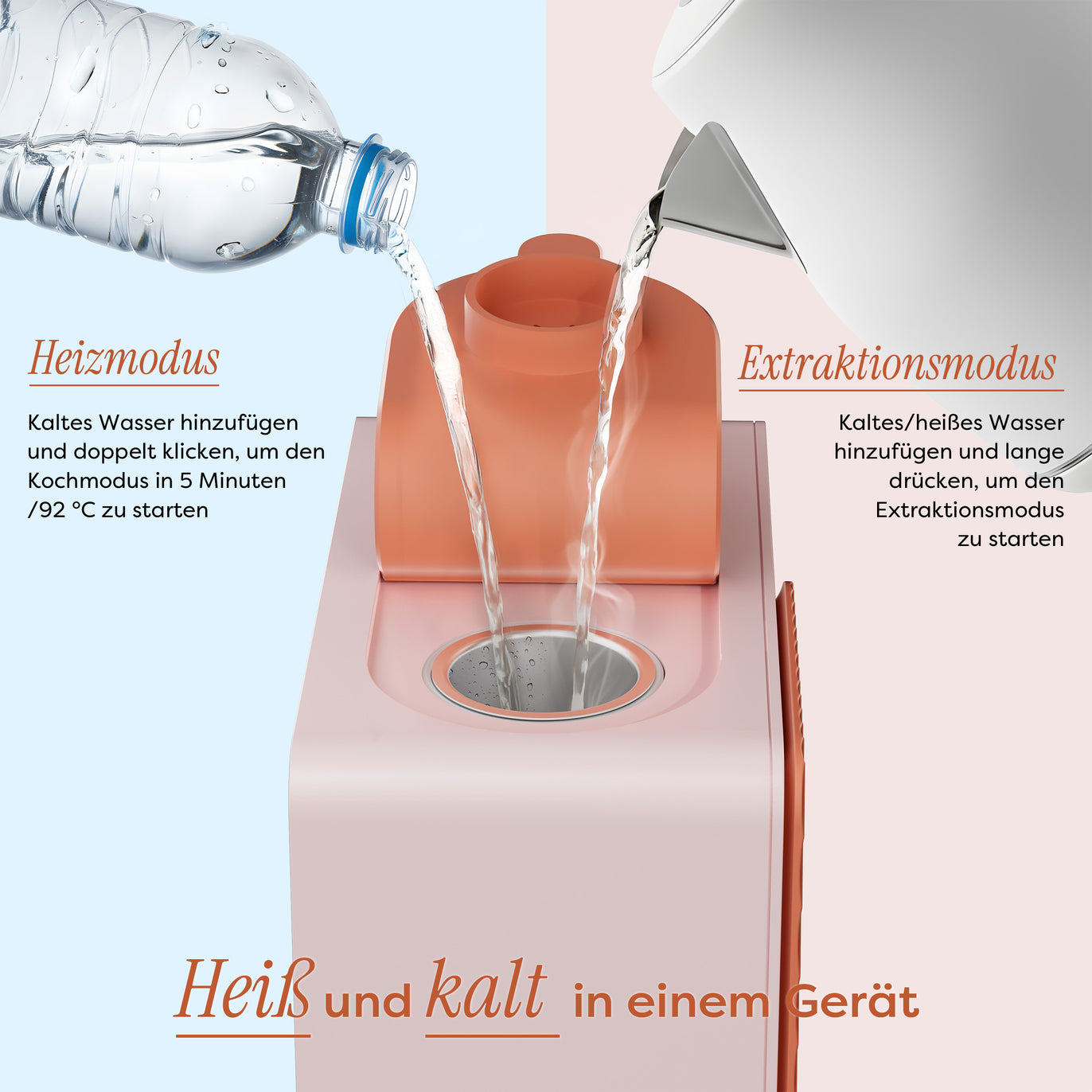 Ciarra BloomBox Kaffeemaschine Tragbare Espressomaschine 15 Bar, Umweltfreundlich Kapsellos, Zuhause & Outdoor | CBPCM551-P