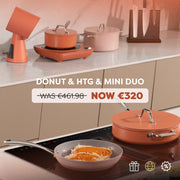 Ciarra Kitchen PortoChef Quartett: Donut Induktionskochfeld und HOOD TO GO und Kochgeschirr Mini Duo