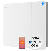 Ciarra Smart Elektroheizung mit Keramikkern, Wandheizung Energiesparend für Bad & Wohnzimmer, WiFi App-Steuerung & Thermostat, IP24